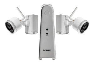 1080p Wireless camera system with 2 battery operated  wire-free cameras, 65ft night vision, mic and speaker for two way audio, No Monthly Fees