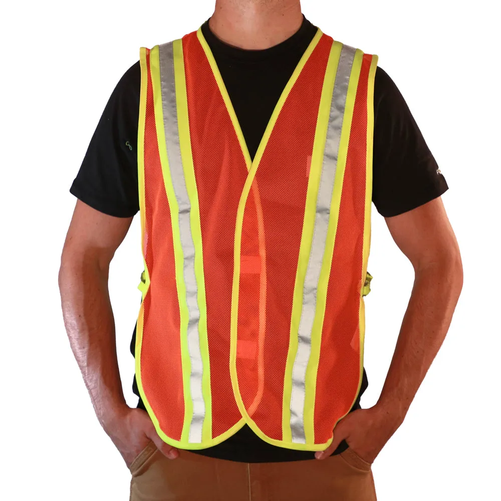 2W International Unisex Blaze Mesh Safety Vest_Orange