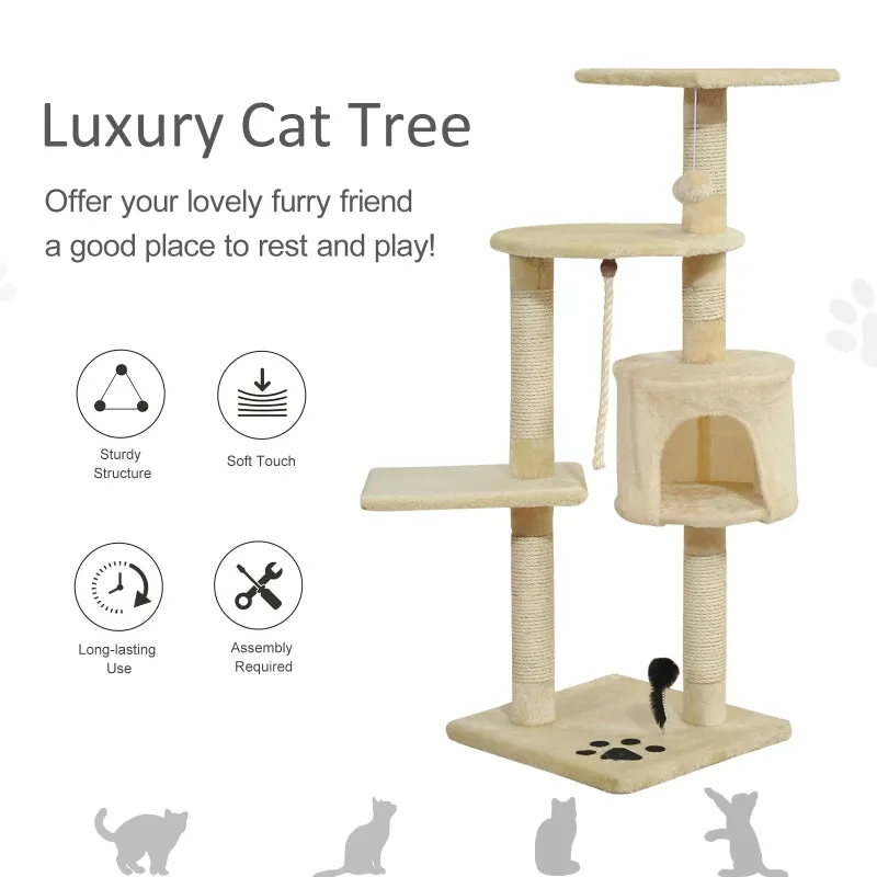 44" Cat Tree Scratching Post - Beige