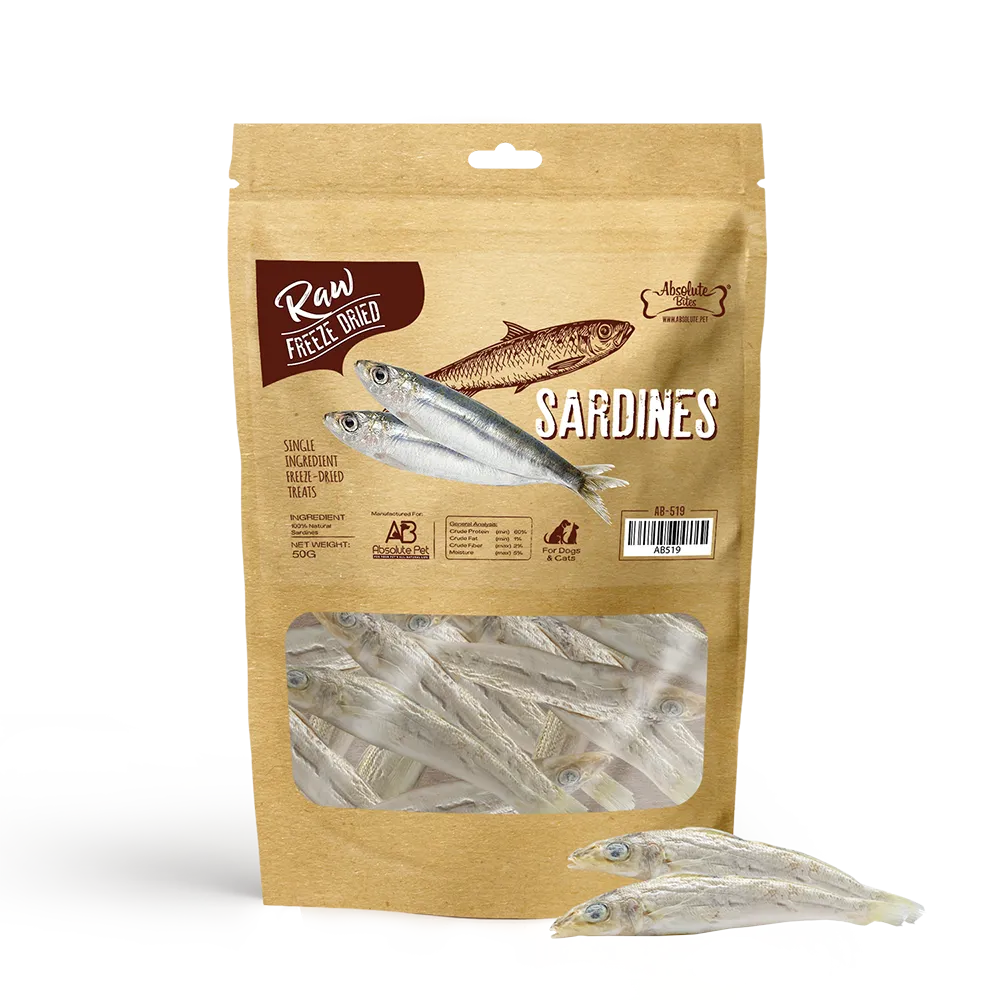 Absolute Bites Freeze-Dried Raw Sardines 50g