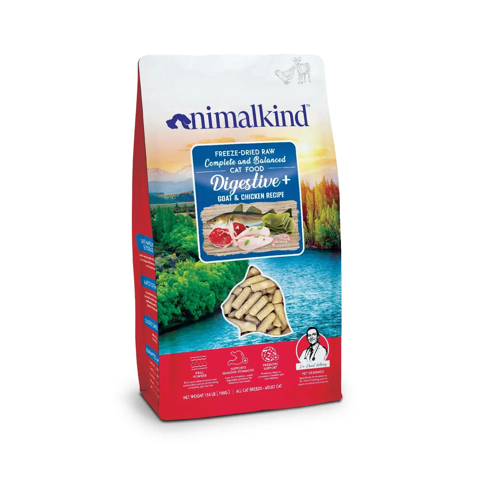 Animalkind Digestive  Cat Food - Goat & Chicken Freeze-Dried Raw