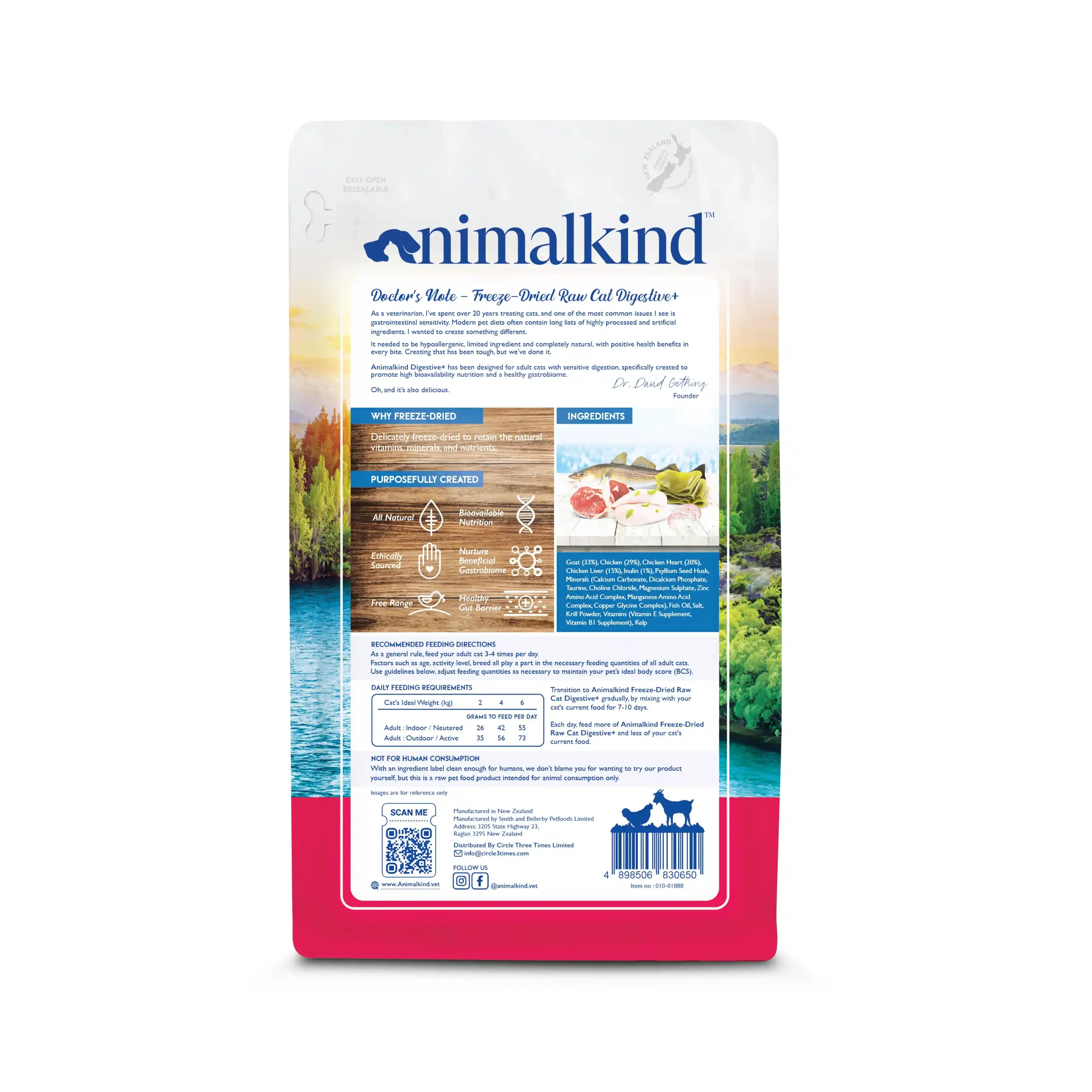 Animalkind Digestive  Cat Food - Goat & Chicken Freeze-Dried Raw