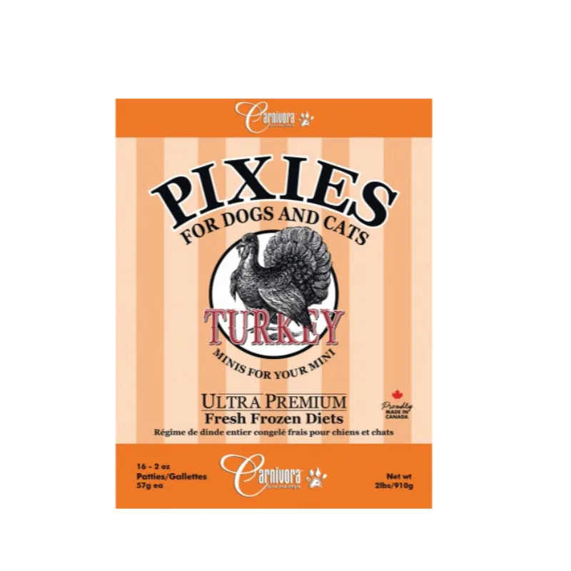 Carnivora Pixies Turkey Diet - 2LB (16 patty)