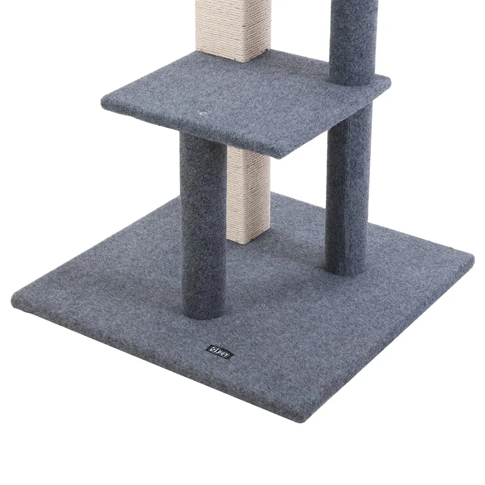 Cat Tree 124cm Trees Scratching Post Scratcher Tower Condo House Furniture Wood Steps