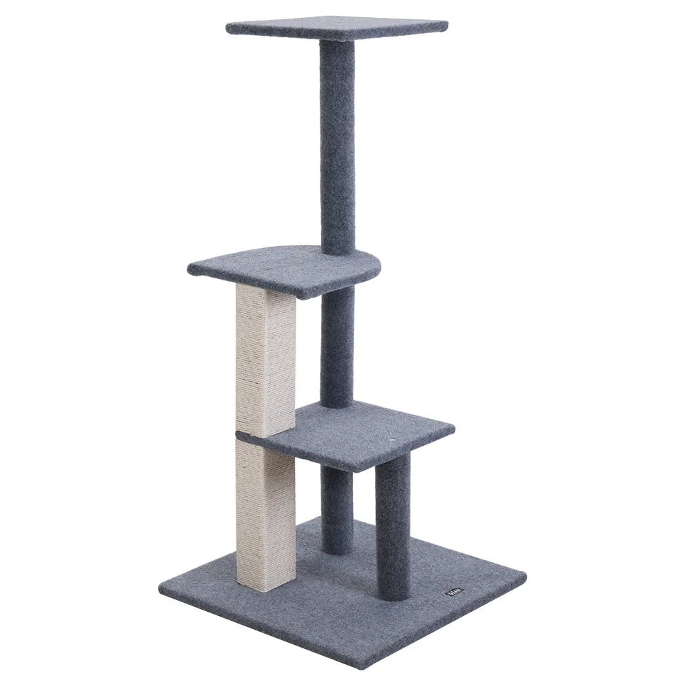 Cat Tree 124cm Trees Scratching Post Scratcher Tower Condo House Furniture Wood Steps