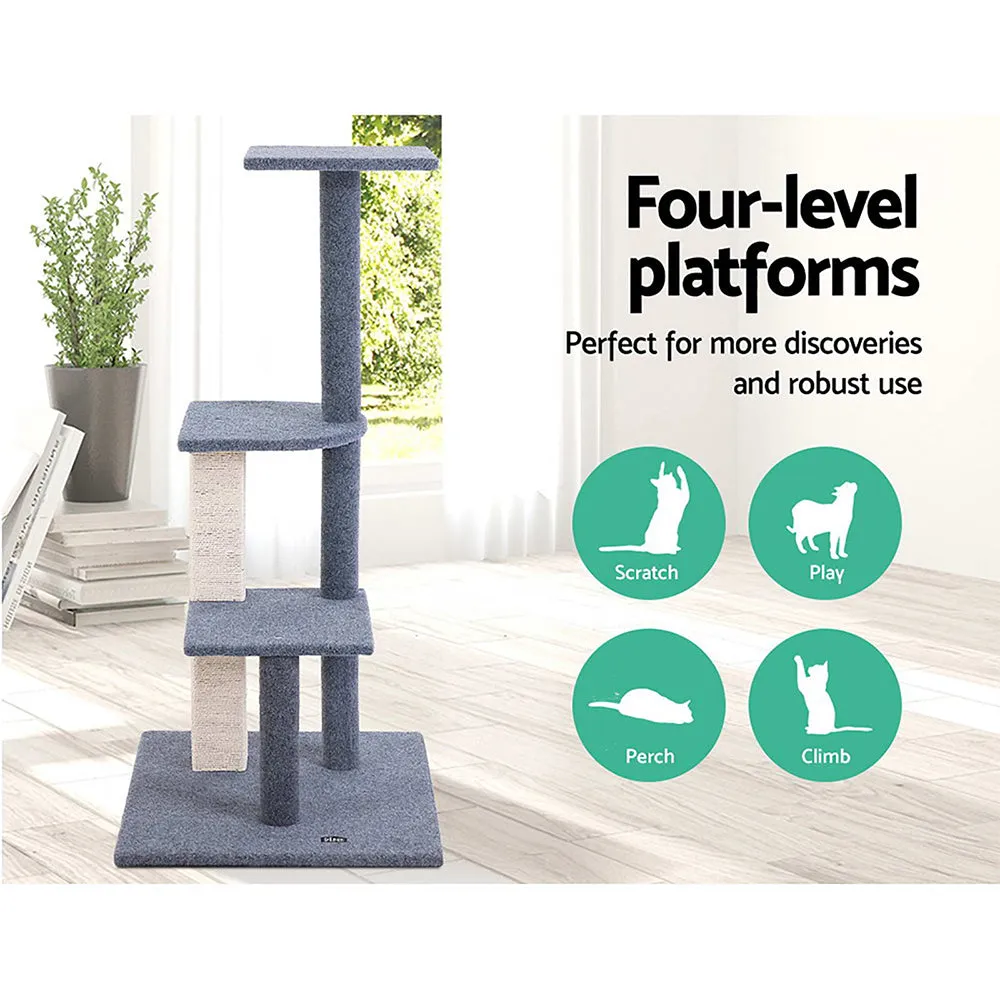 Cat Tree 124cm Trees Scratching Post Scratcher Tower Condo House Furniture Wood Steps