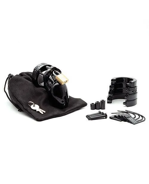 Cb-6000 2 1-2" Cock Cage & Lock Set - Black