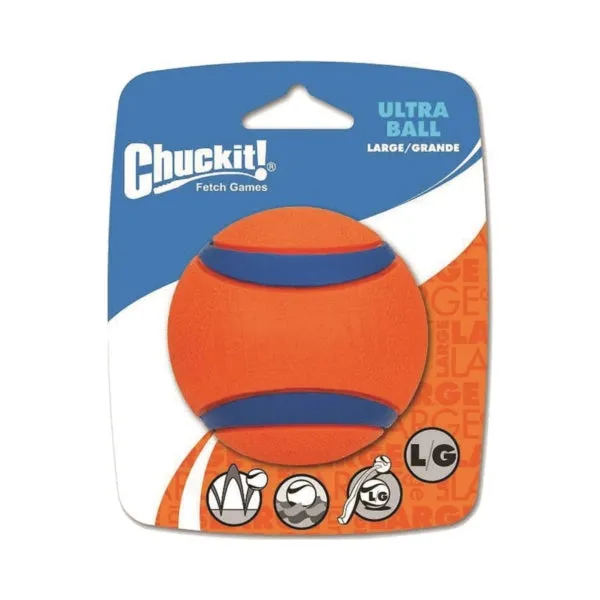 Chuckit! 17030 Dog Toy, L, Rubber, Blue/Orange