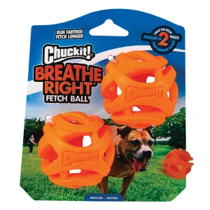 Chuckit! Breathe Right Fetch Ball Dog Toy Medium 2 Pack