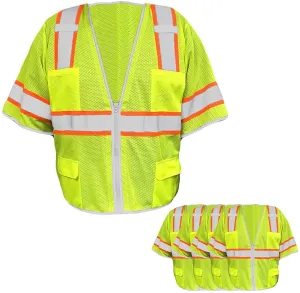 Class 2 High Visibility Safety Vest. Pack of 40 Large (24") Polyester