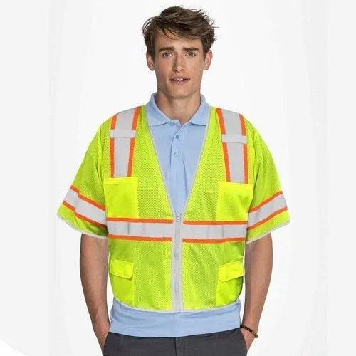 Class 2 High Visibility Safety Vest. Pack of 40 Large (24") Polyester