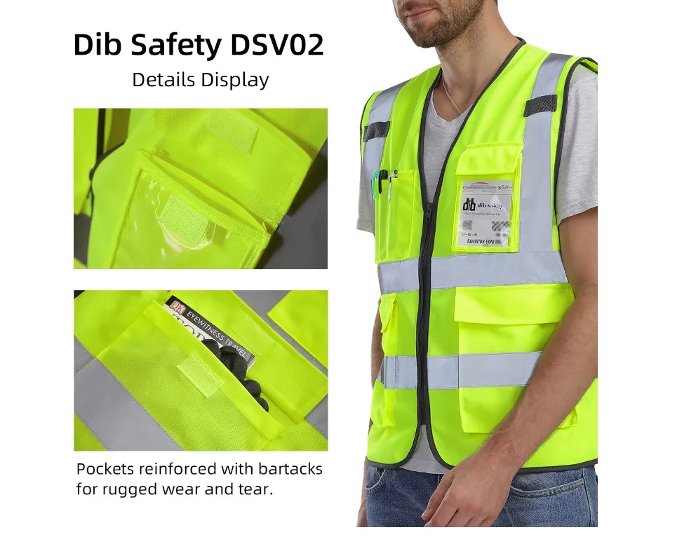 Dib Safety Reflective Vest - Yellow