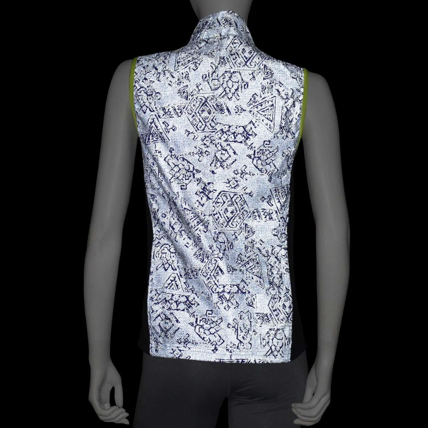 FINAL SALE: Women's Newport Packable Reflective Vest in Deep Purple Aztec/Flo Lime