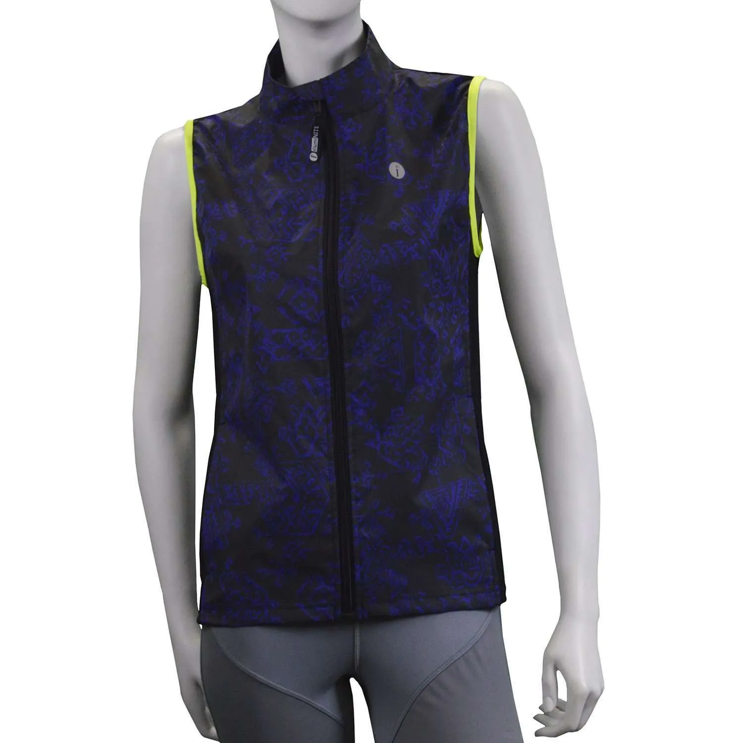 FINAL SALE: Women's Newport Packable Reflective Vest in Deep Purple Aztec/Flo Lime