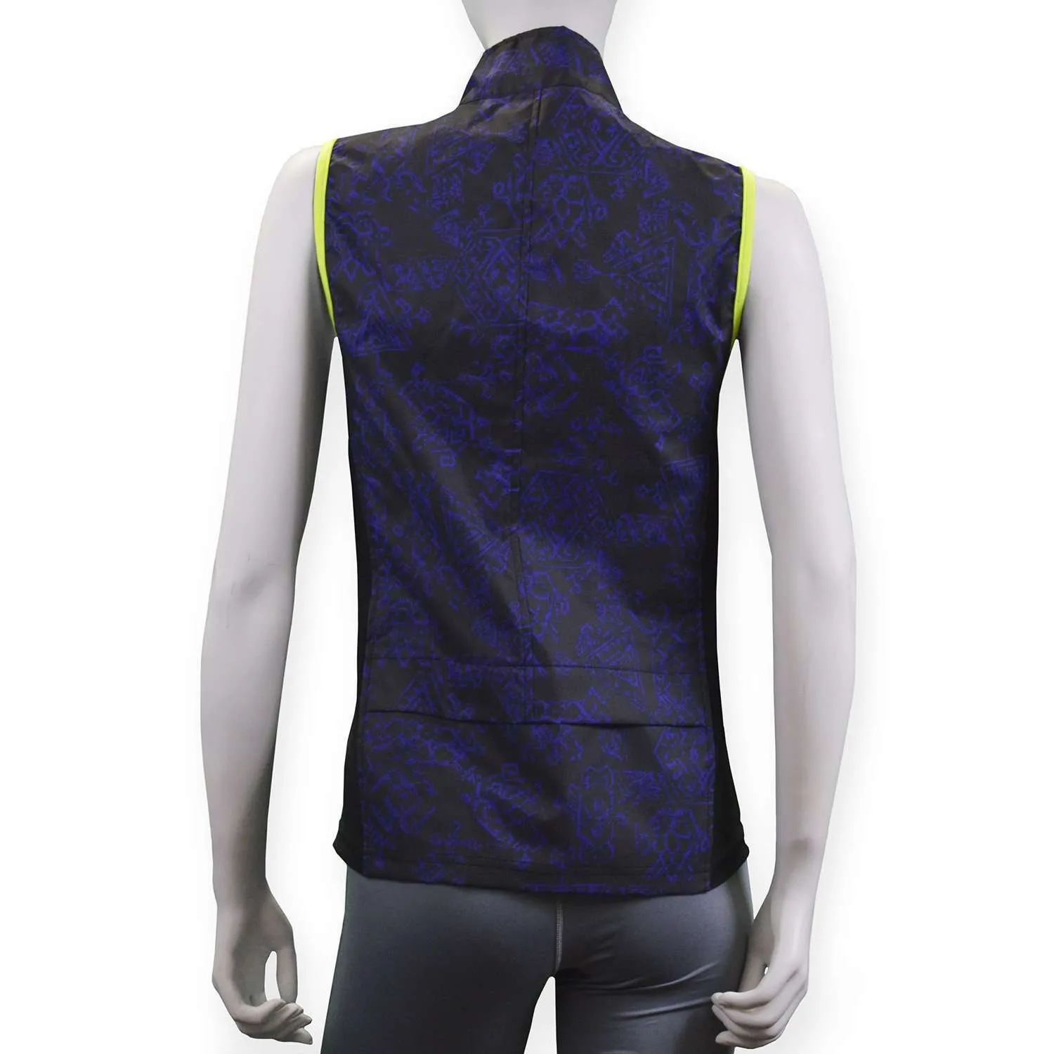 FINAL SALE: Women's Newport Packable Reflective Vest in Deep Purple Aztec/Flo Lime