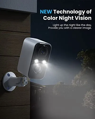 FOAOOD Cameras for Home Security, Security Cameras System Wireless Solar, Home Security Camera with Color Night Vision, PIR Human Detection, 2-Way Talk, IP66 Waterproof, SD Card/Cloud Storage