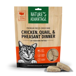 Freeze-Dried Chicken, Quail, & Pheasant Cat Food Mini Patties