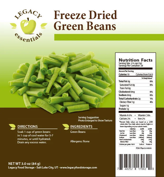 Freeze Dried Green Beans