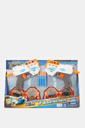 Grey And Orange Foam Launchers With Darts And Targets (14 Piece)