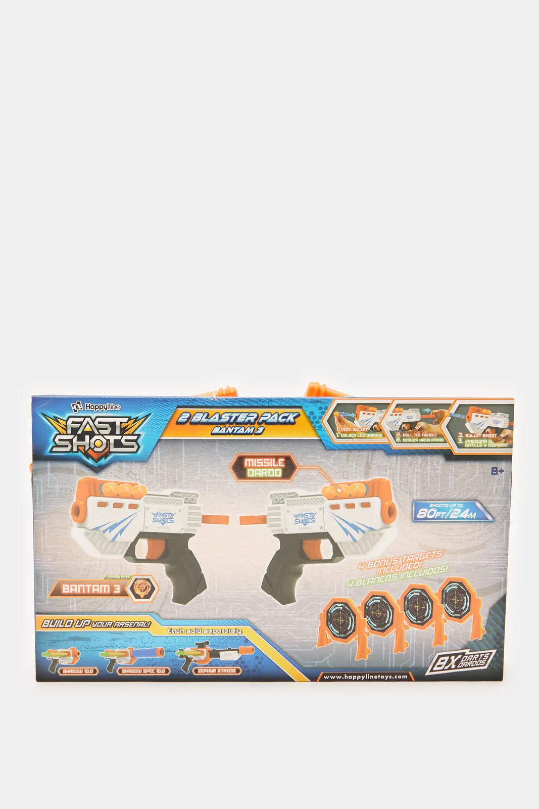 Grey And Orange Foam Launchers With Darts And Targets (14 Piece)