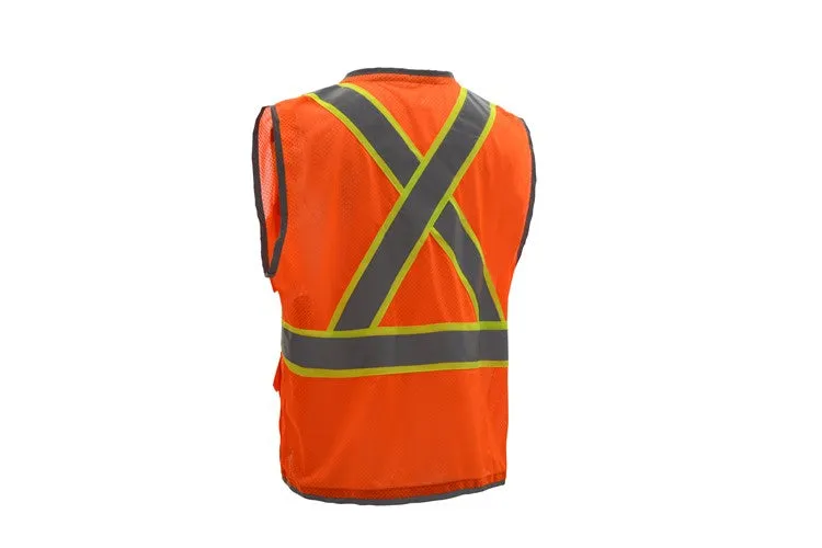 GSS Hype Lite Class 2 Safety Vest with Reflective Piping X Back 1602 Orange