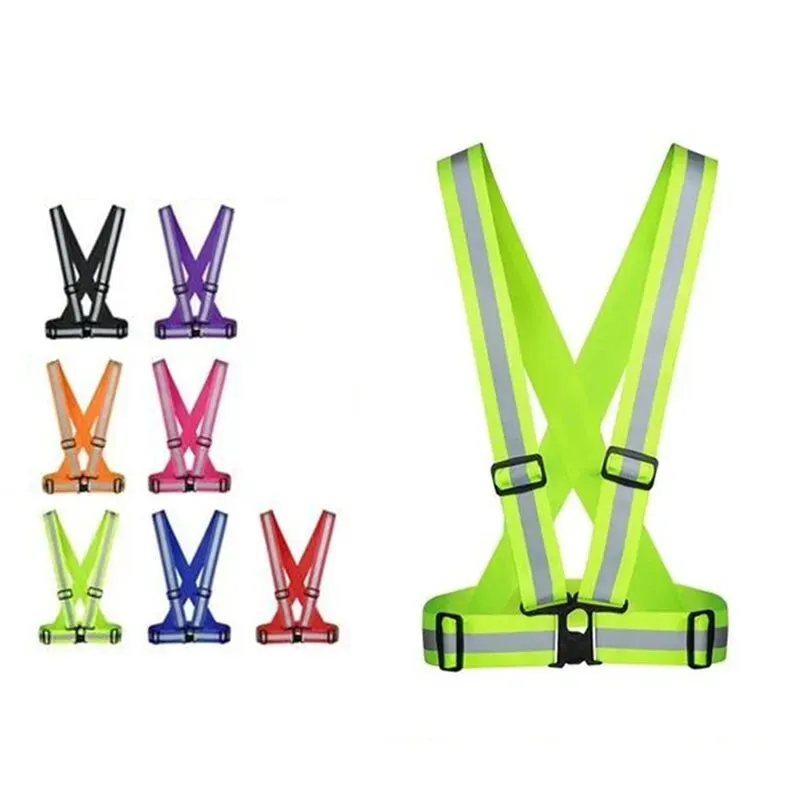 High Gloss Reflective Harness For Night Run Cycling Reflective Harness Elastic Elastic Belt For Sanitation Construction Reflecti