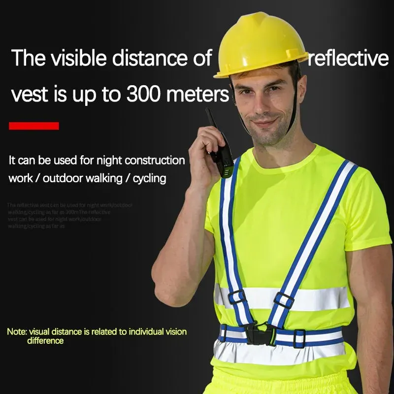 High Gloss Reflective Harness For Night Run Cycling Reflective Harness Elastic Elastic Belt For Sanitation Construction Reflecti