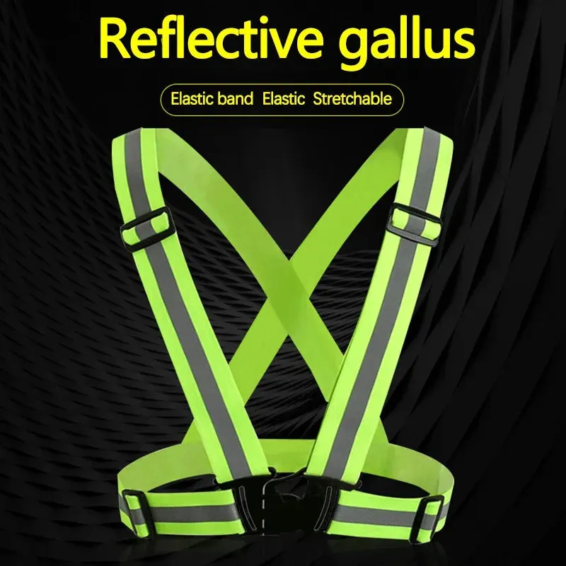 High Gloss Reflective Harness For Night Run Cycling Reflective Harness Elastic Elastic Belt For Sanitation Construction Reflecti