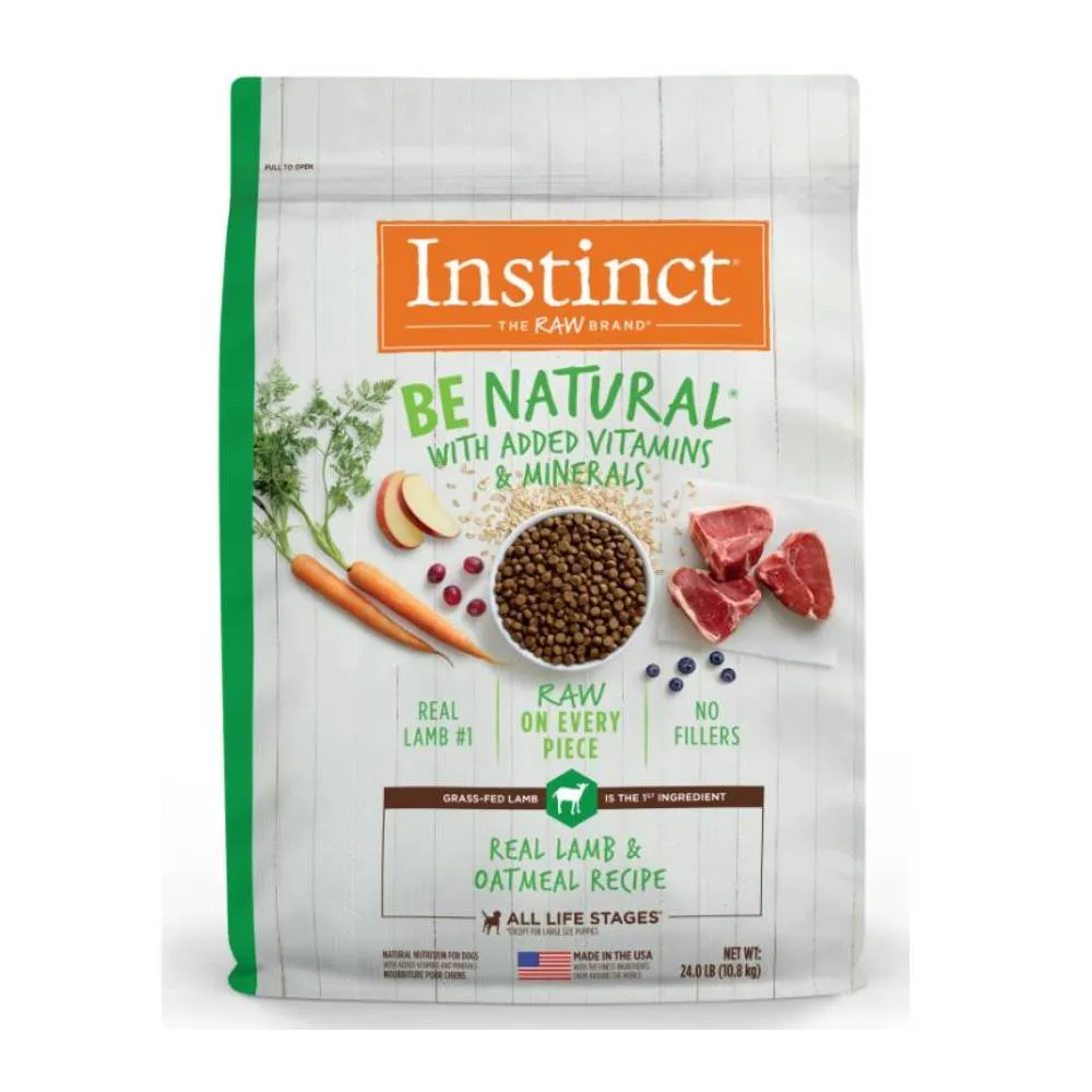 Instinct The Raw Brand Dog Be Natural Real Lamb & Oatmeal Recipe 24lb