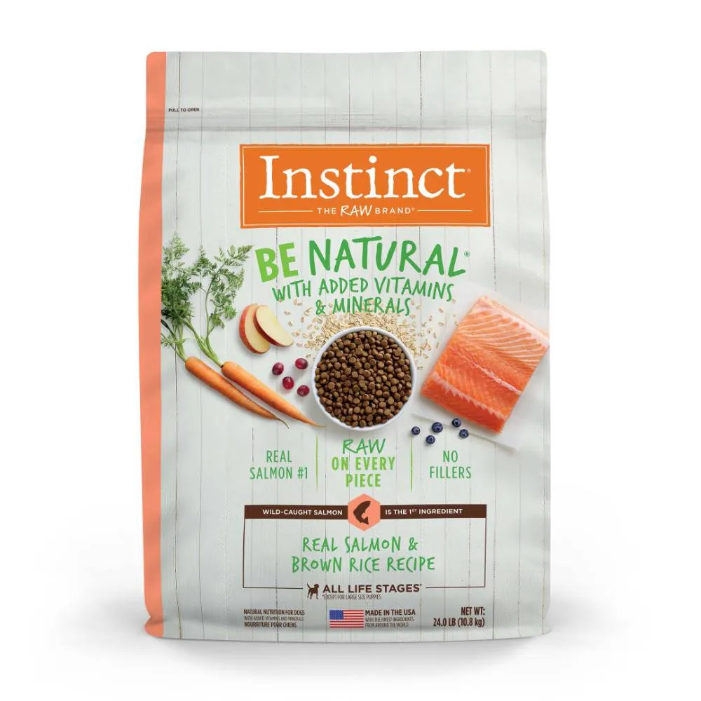 Instinct The Raw Brand Dog Be Natural Real Salmon & Brown Rice Recipe 24lb