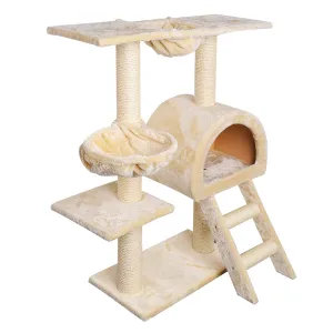 i.Pet Cat Tree 100cm Tower Scratching Post Scratcher Condo House Trees Bed Beige