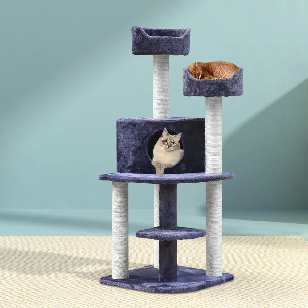 i.Pet Cat Tree Trees Scratching Post Scratcher Tower Condo House Grey 126cm