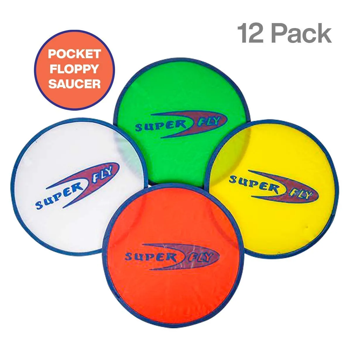 Kicko Pocket Floppy Saucer - Foldable Disc Saucer, Assorted Colors, Pack