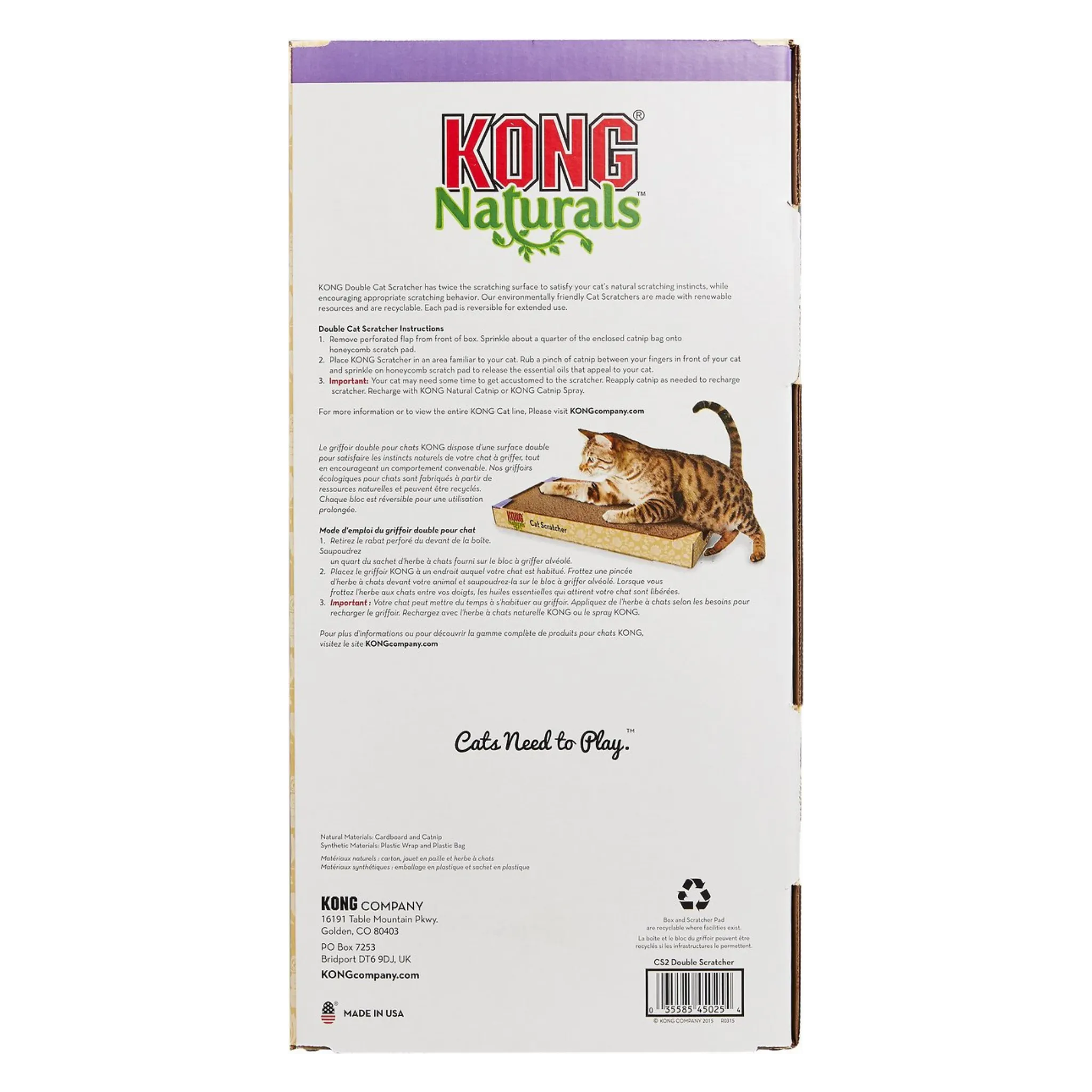 KONG Naturals Cat Scratcher, Double