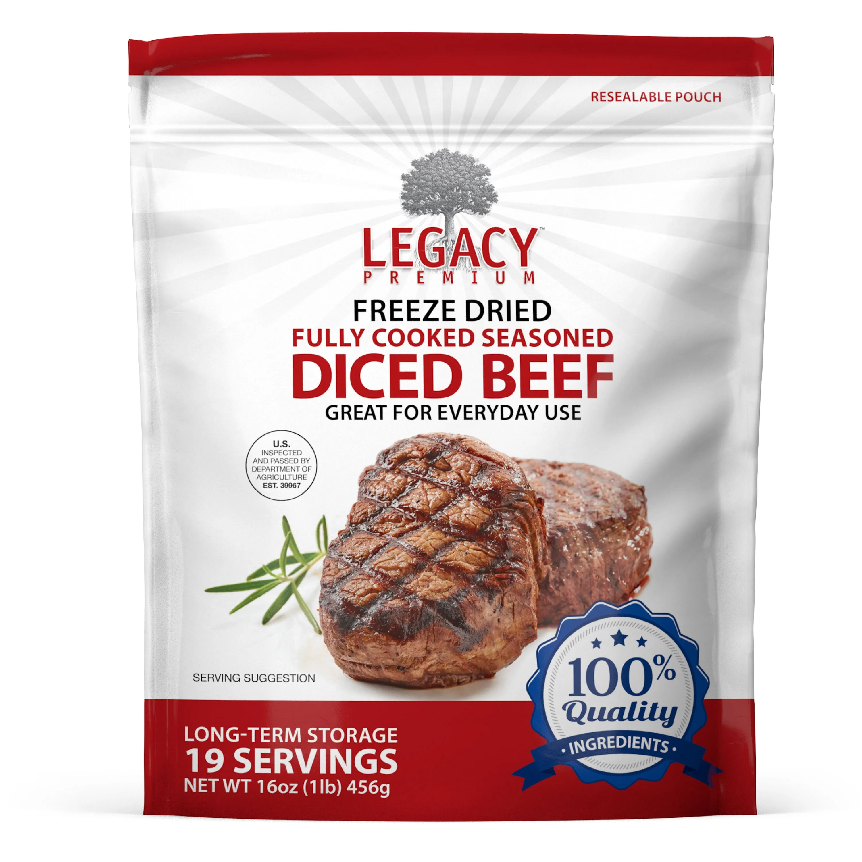 Legacy Premium 100% USDA Freeze Dried Beef Dices