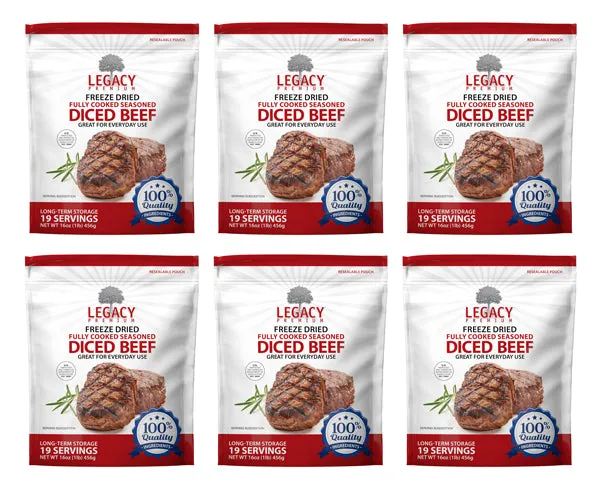 Legacy Premium 100% USDA Freeze Dried Beef Dices