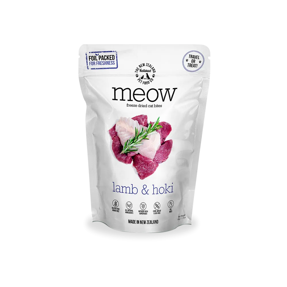 Meow Freeze-Dried Cat Treats Lamb & Hoki 50g (EXPIRY 15 DEC 2024)