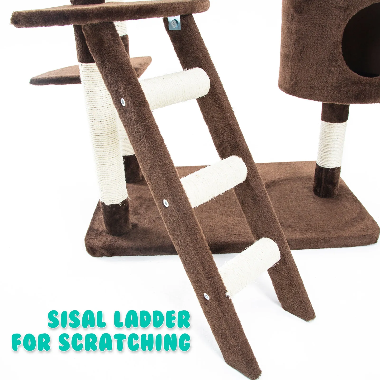 Multi-Level 170cm Cat Tree Scratcher w/ Platforms - Paw Mate