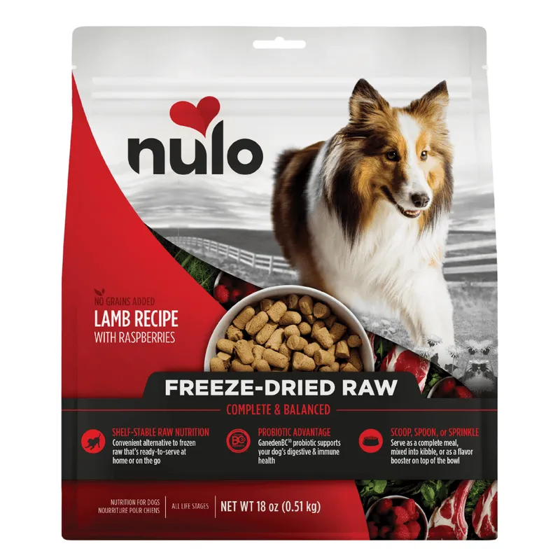 Nulo Freestyle Grain Free Lamb Recipe with Raspberries Freeze-Dried Raw Dog Food