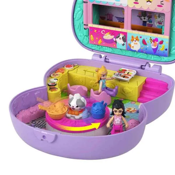 Polly Pocket Big Pocket World Sushi Shop Cat Compact