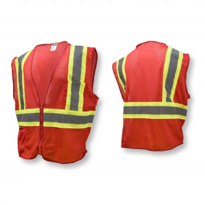 Radians SV22-1ZRM Economy Type O Class 1 Safety Vest, Red, 1 Each