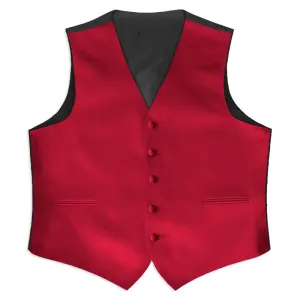 Red Satin Tuxedo Vest (105V-05)