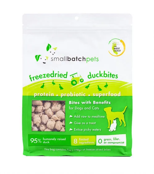 Small Batch Dog Super Booster Freeze Dried Duck Bites 7oz.