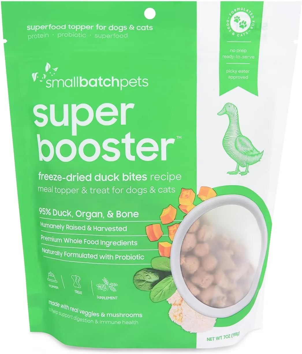 Small Batch Dog Super Booster Freeze Dried Duck Bites 7oz.