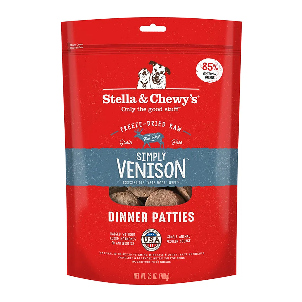 Stella & Chewy's Dog Freeze Dried Dinner Patties - Simply Venison 25oz