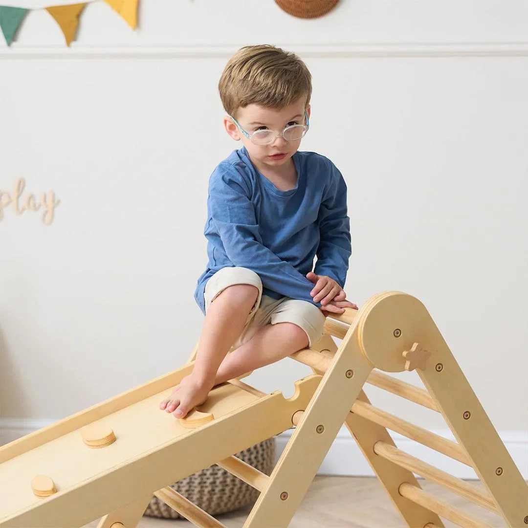 Tutti Bambini Scala Montessori 3 In 1 Pikler Climbing Frame With Climbing Wall - Natural