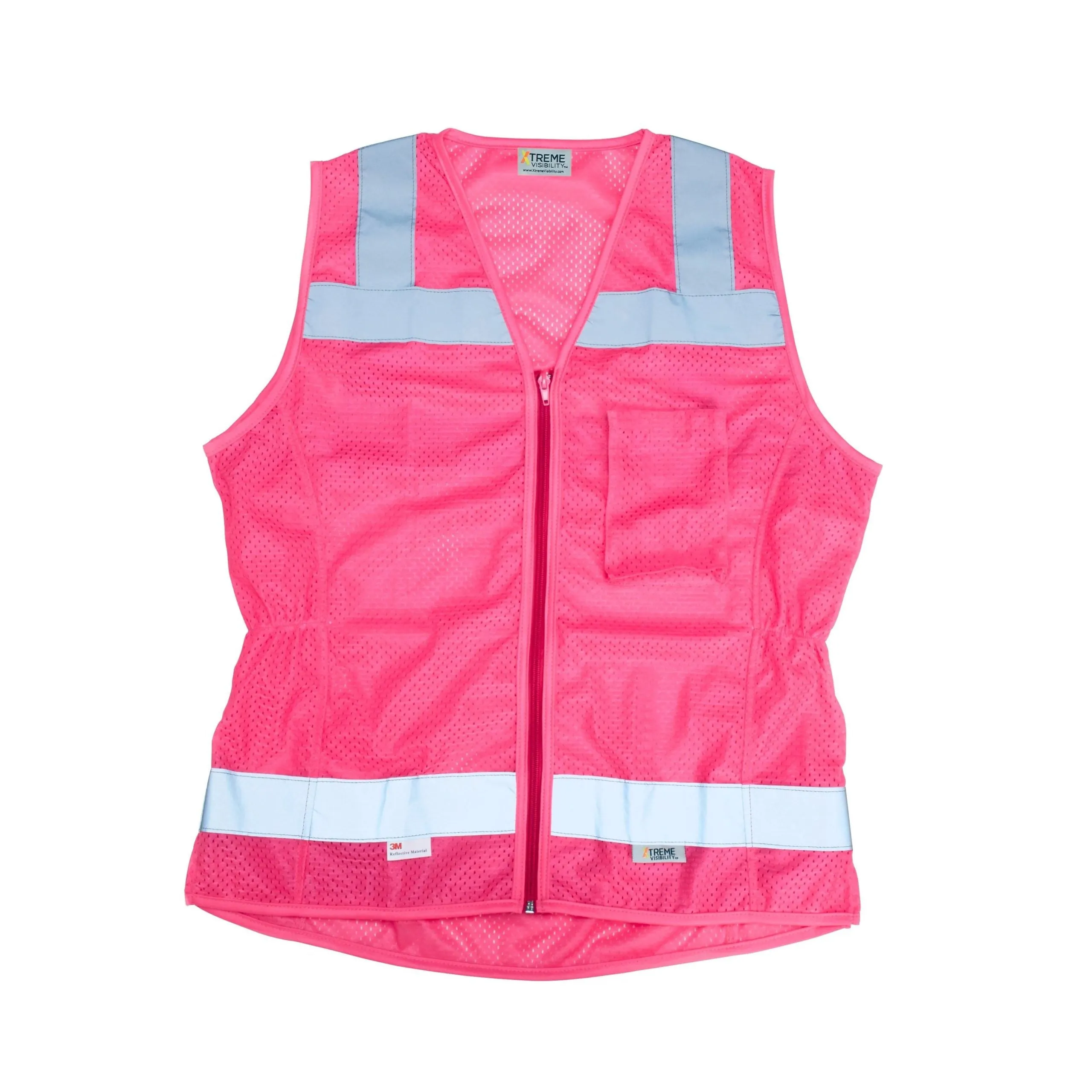 Xtreme Visibility XTREME VALUE WOMEN’S FITTED CLASS 2 ZIP VEST (YELLOW AND PINK)