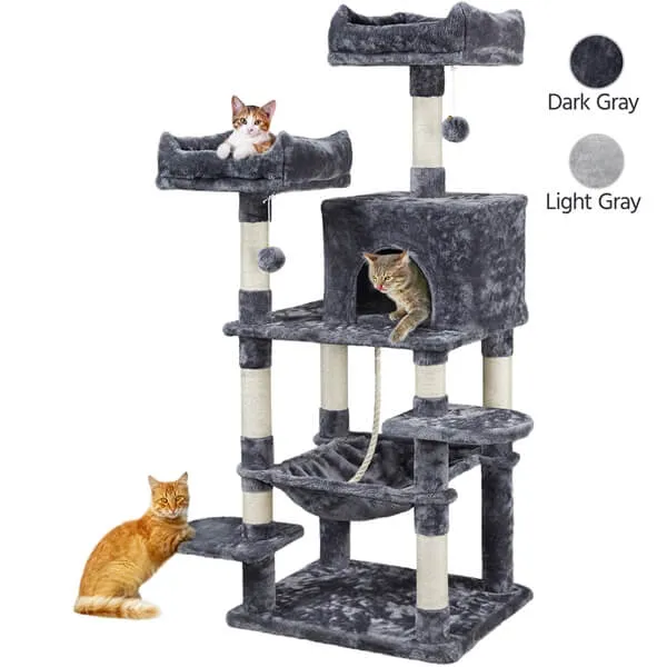 Yaheetech Cat Tree Condo for Medium/Large Cats 59 Inch