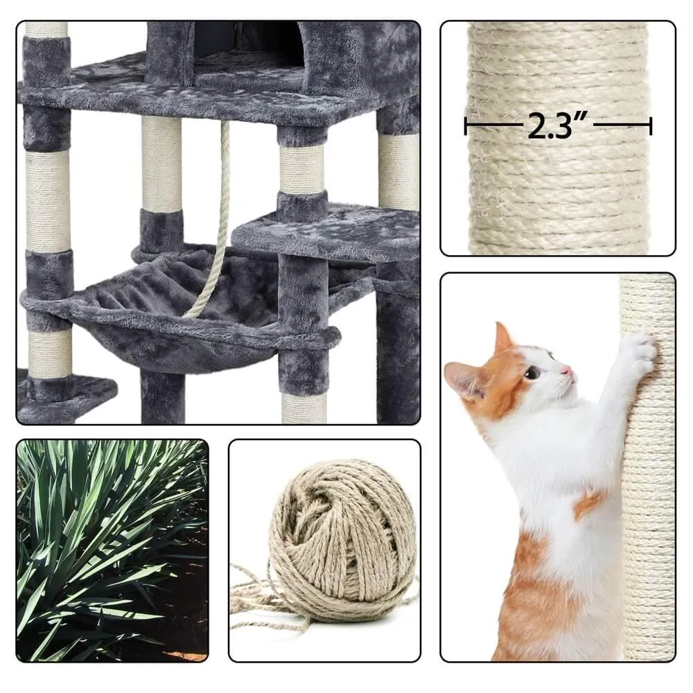 Yaheetech Cat Tree Condo for Medium/Large Cats 59 Inch